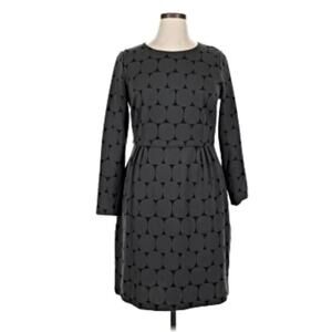 Boden Geometric Print Sheath Dress Gray Black Womens 10T
